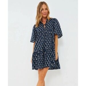 Emerson Fry XS/S Isla Mini Dress Blue India Collection Organic Cotton Marguerite